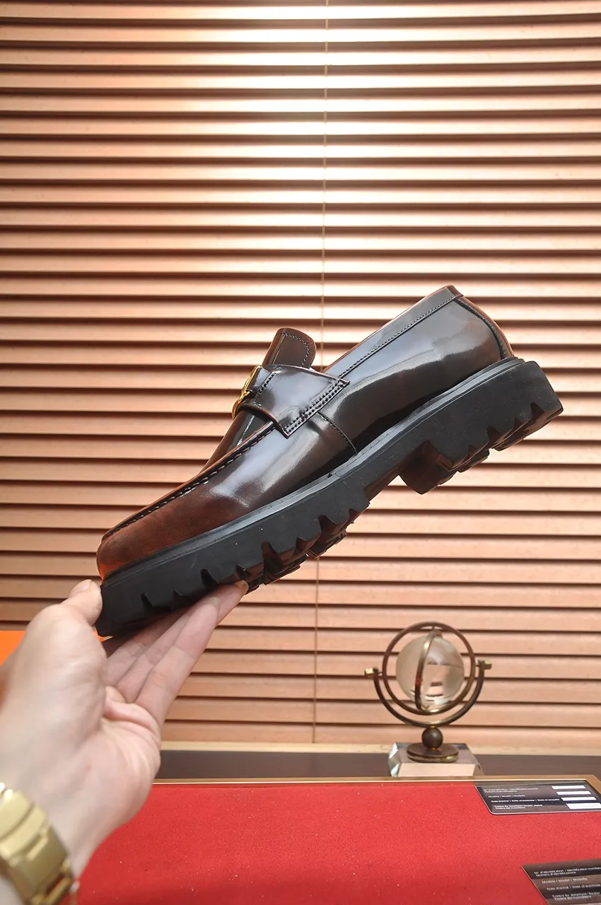 Men's men's shoes 💰720💶【[Hermes HERMES】】(High-end Niuli) New 🍀 HERMES - top version of classic casual leather shoes! Made of imported original cowhide, the inner top layer is comfortable cowhide lining! Original wear-resistant rubber foam outsole! High quality products! Code number 38-45 (45 customized)